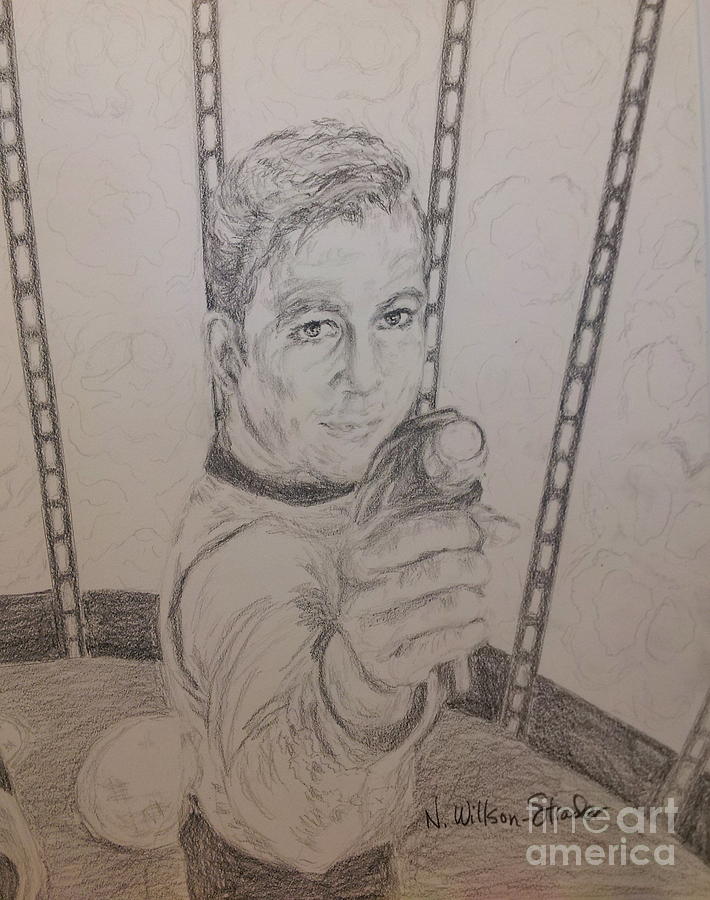 Star Trek Drawing - Brave Kirk by N Willson-Strader