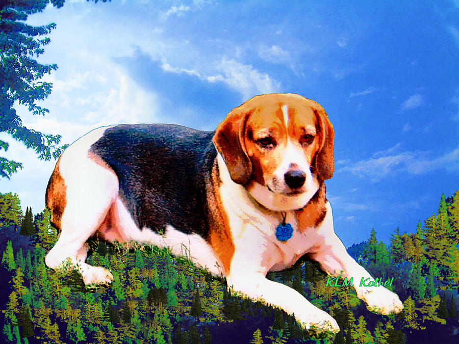 Bravo The Beagle Painting by Kathleen Modica