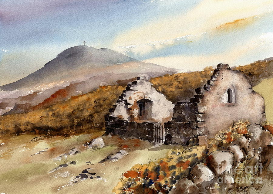 Ireland Painting - BRAY HEAD... Raheen a cluig by Val Byrne
