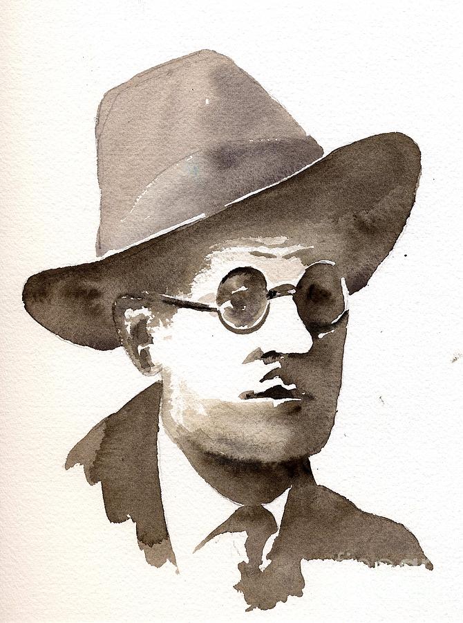 F 805 Bray... James Joyce Painting by Val Byrne
