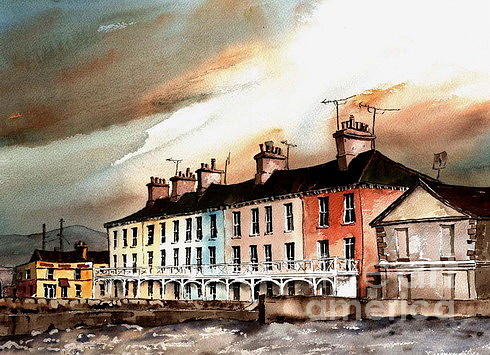 F 804 BRAY... Martello Terrace Painting by Val Byrne