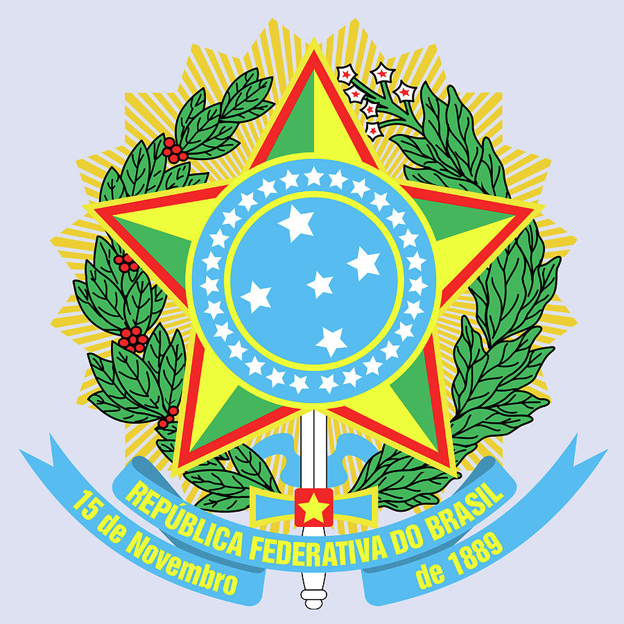 Brazil Coat of Arms Drawing by Movie Poster Prints