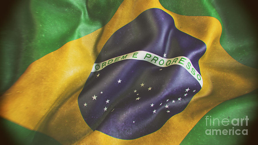 Flag Digital Art - Brazil flag 3d rendering by Giordano Aita
