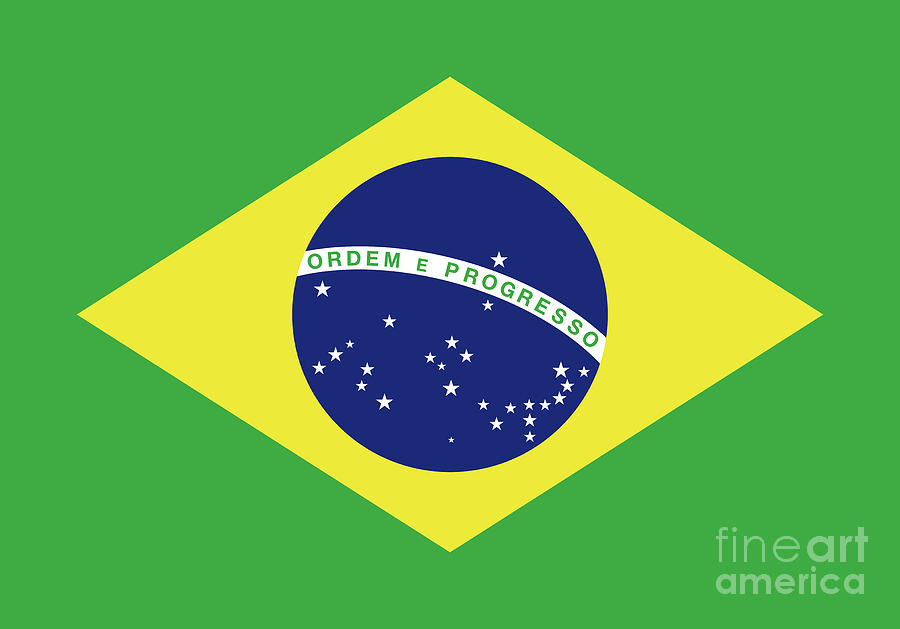 Brazil National Flag And Ensign Illustration Digital Art By Peter