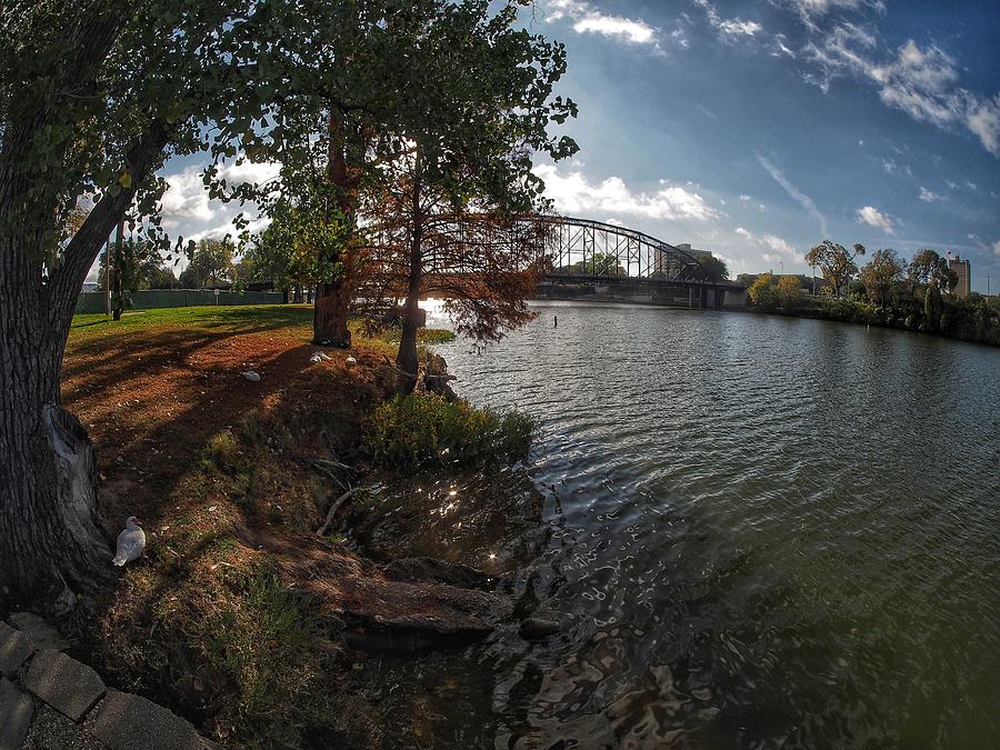 Brazos River and Bridge Photograph by Buck Buchanan