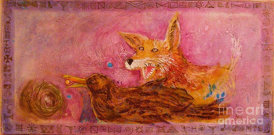 Bre Fox and Bre Crow Painting by Gertrude Palmer
