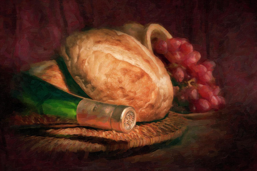 Bread Photograph - Bread and Wine by Tom Mc Nemar