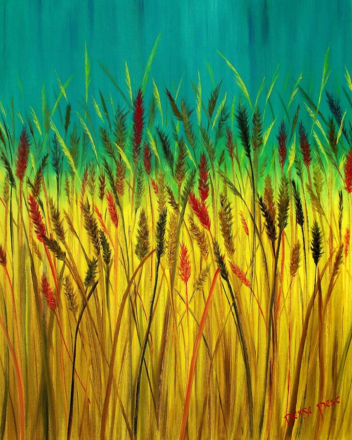 Abstract Painting - Fields of Wheat by Denise Peat
