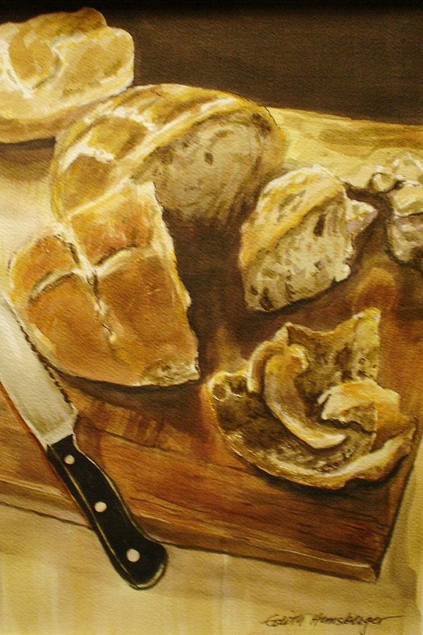Bread Board Painting by Edith Hunsberger