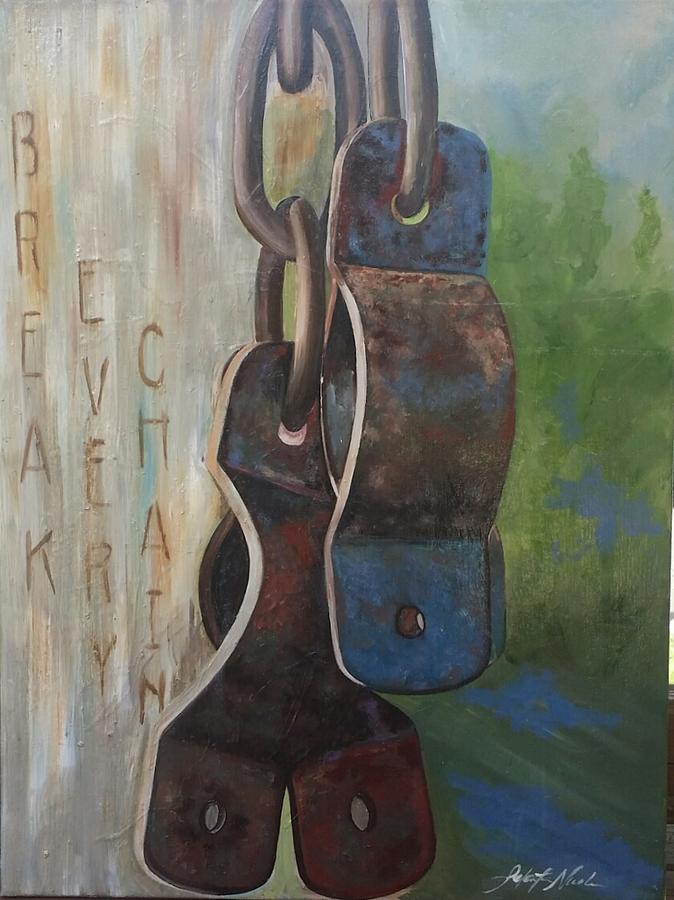 Woman In Chains One Acrylic Painting By Amber Robbins