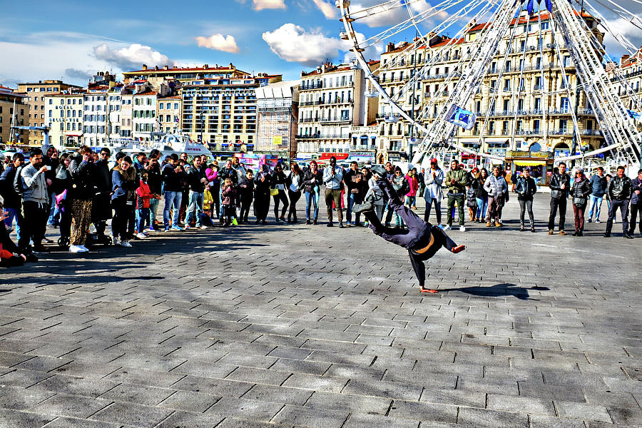 Breakdancing at Marseilles Harbor Photograph by Hugh Smith