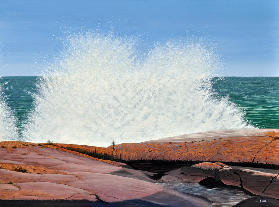 Breakers on Georgian Bay Painting by Kenneth M Kirsch