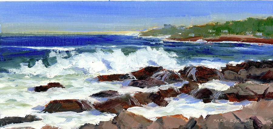 Breakers on the Point Painting by Mary Byrom - Fine Art America