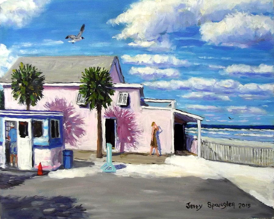 Breakers Restaurant At New Smyrna Beach Florida Painting By Jerry Spangler