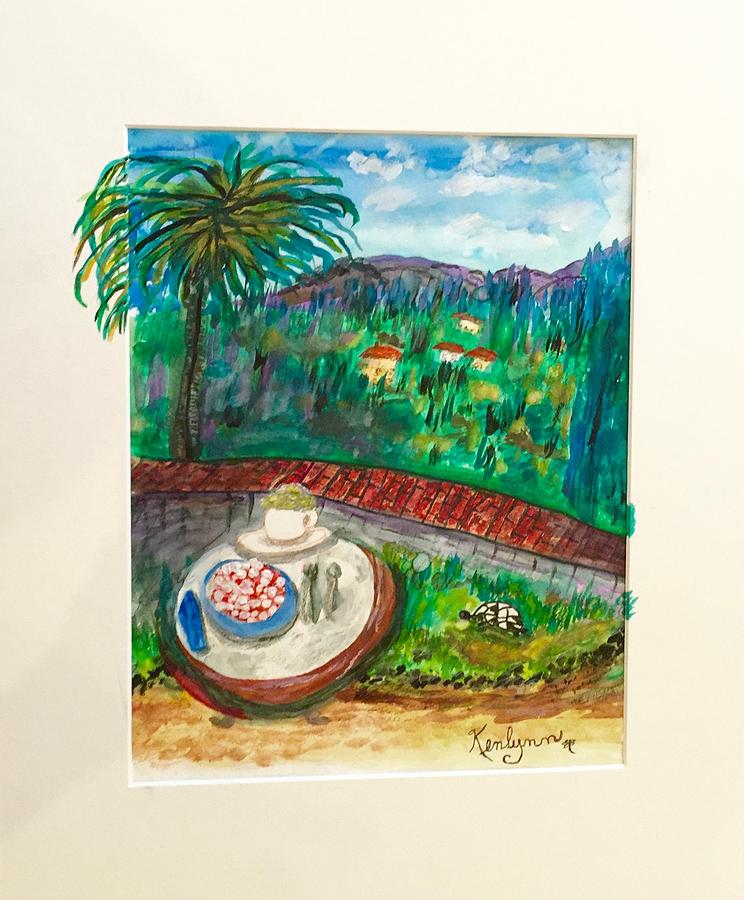 Breakfast at Palazzo Ravizza Garden Painting by Kenlynn Schroeder