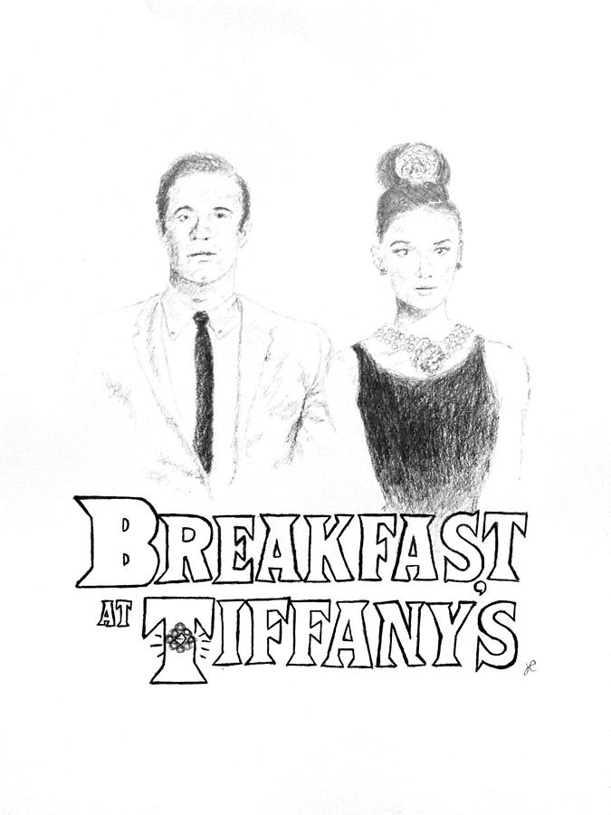 Audrey Hepburn Drawing - Breakfast at Tiffanys by Joshua K Hall