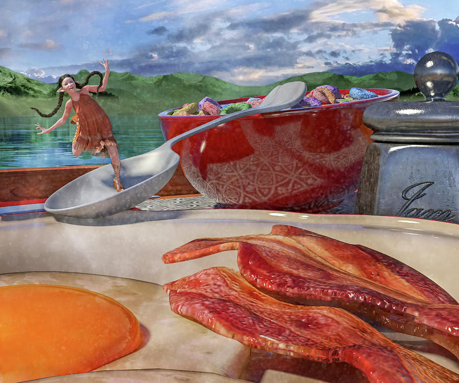 Breakfast Beeline To Bacon Digital Art