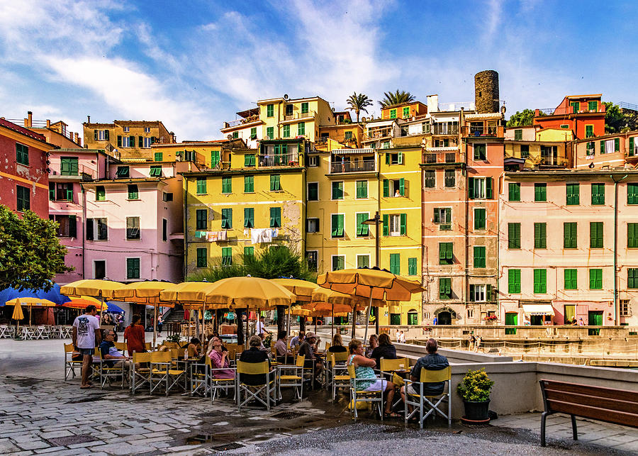 Breakfast by the Vernazza Harbor Photograph by Carolyn Derstine