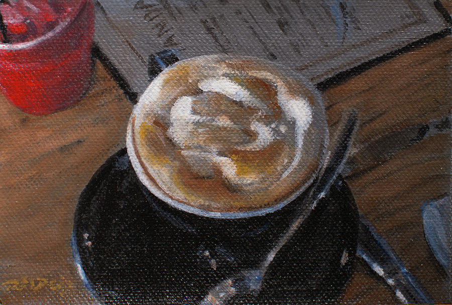 Breakfast Cappuccino Painting by Christopher Reid