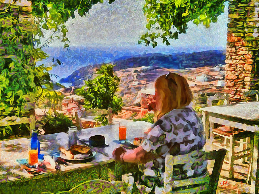 Breakfast On Sifnos Painting by Doggy Lips