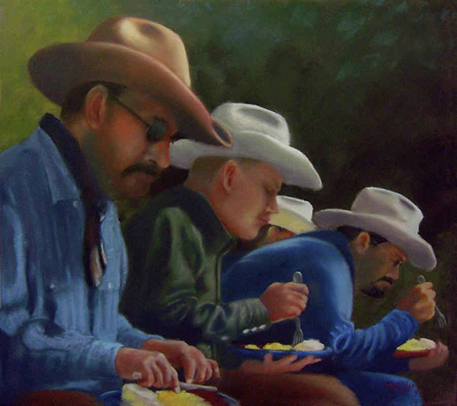 Breakfast on the Trail Pastel by Marcus Moller