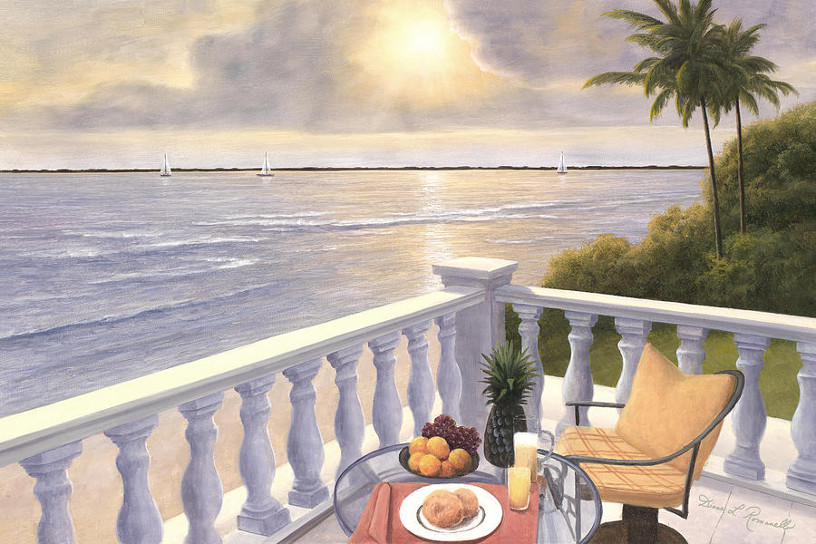 Breakfast on the Veranda Painting by Diane Romanello