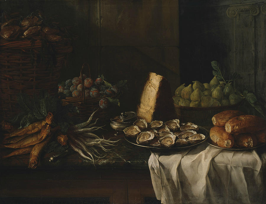 Breakfast Piece with Oysters Painting by Alexandre-Francois Desportes