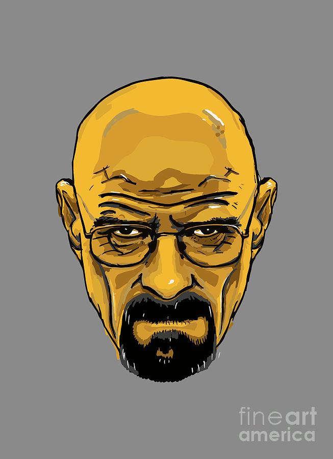 Breaking Bad - Amc Heisenberg Walter White Portrait Yellow Drawing by ...