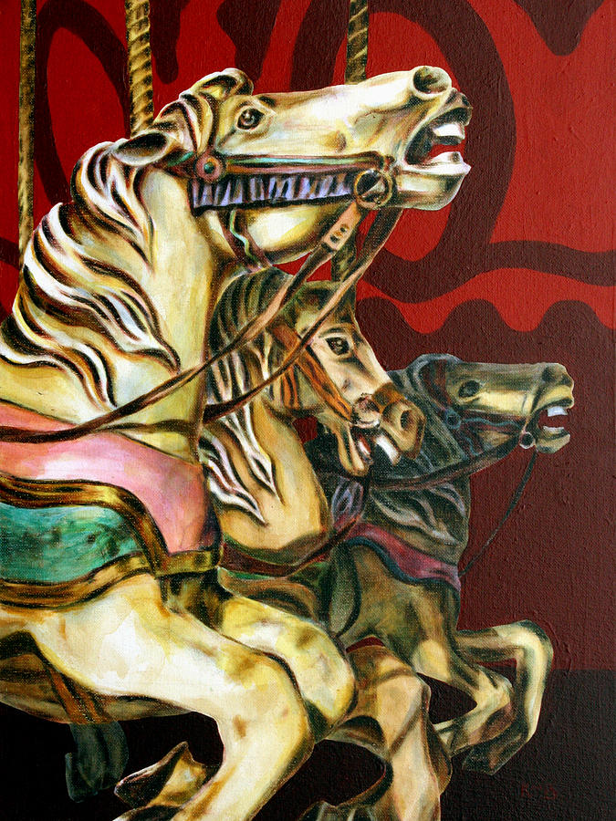 Horse Painting - Breaking Free by Kathryn M Bennett