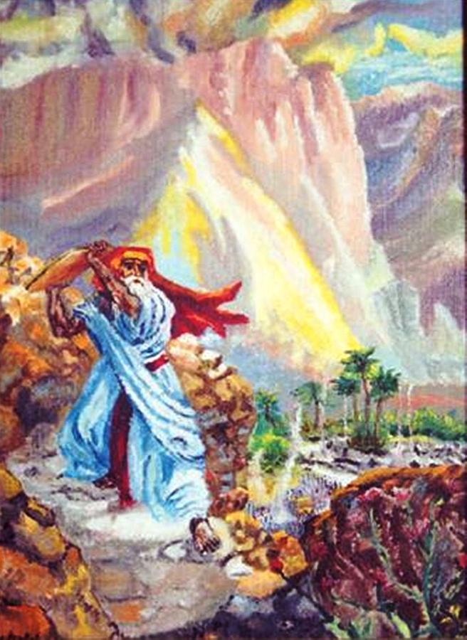 Mountain Painting - Breaking Of  The  Commandments by Gloria M Apfel