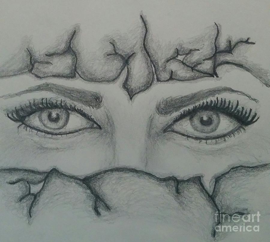 Eyes Drawing - Breaking out by Heather James