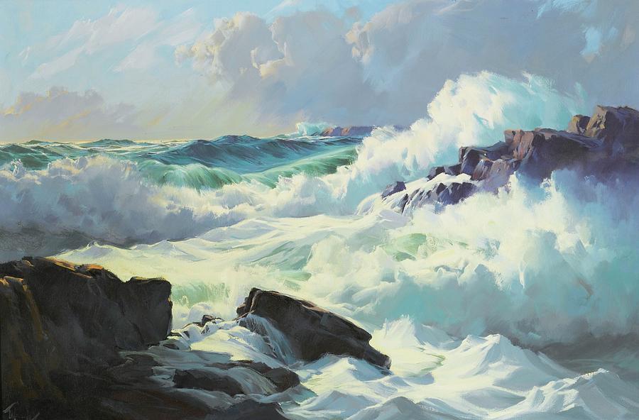 Breaking Surf Painting by Frederick Judd Waugh