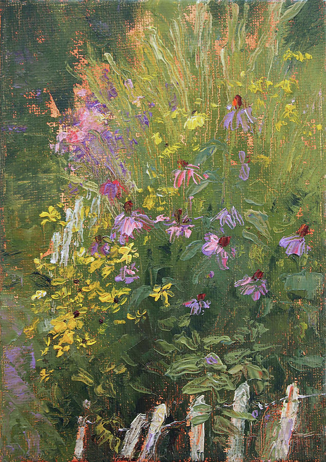 Garden Painting - Breaking The Picket Line by Tracie Thompson Garden Painting - Breaking The Picket Line by Tracie Thompson