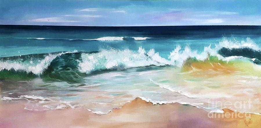 Breaking Wave Painting by Almeta Lennon