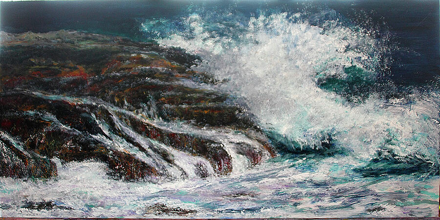 Breaking Wave Painting by Michele A Loftus