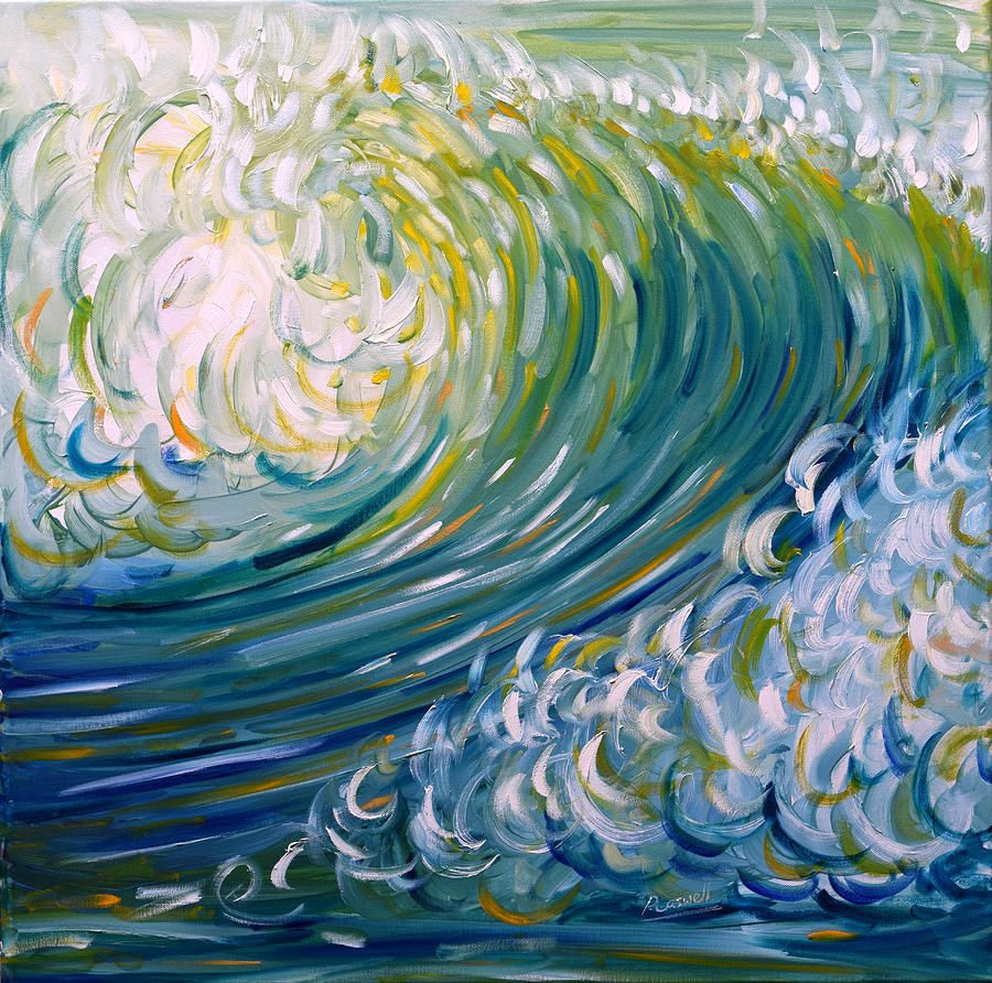 Breaking Wave Painting by Pete Caswell