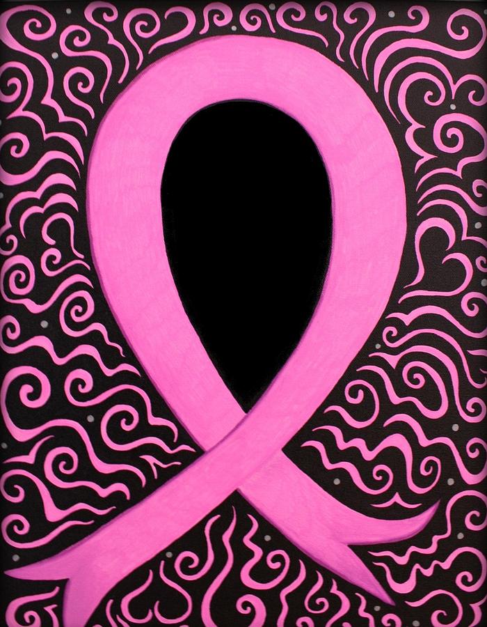 Breast Cancer Awareness Ribbon Drawing by Mandy Shupp