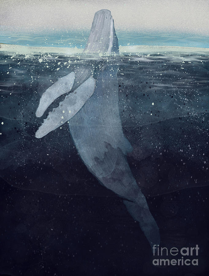 Whales Painting - Breathe by Bri Buckley