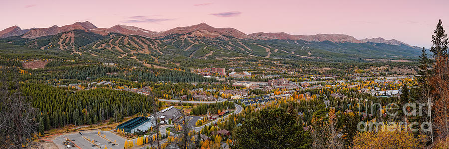 Breckenridge Panorama at Twilight - Fall Season Rocky Mountains Colorado Photograph by Silvio Ligutti