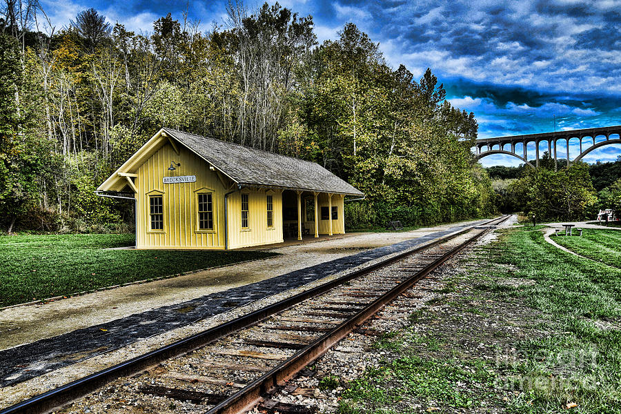 Train Photograph - Brecksville Train Station by Reese Lewis