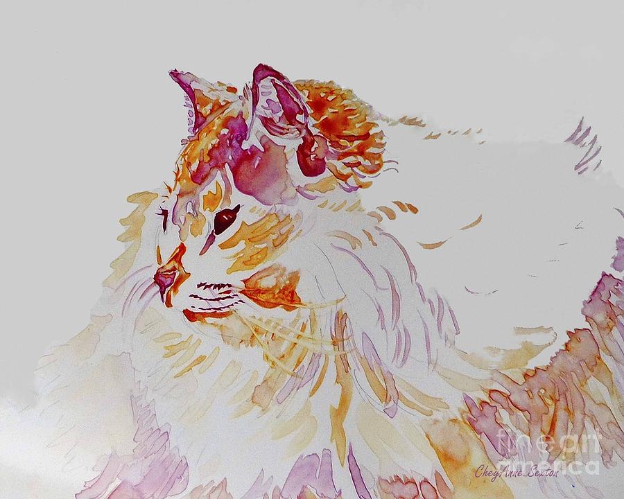 Bree Kitty Watercolor Painting