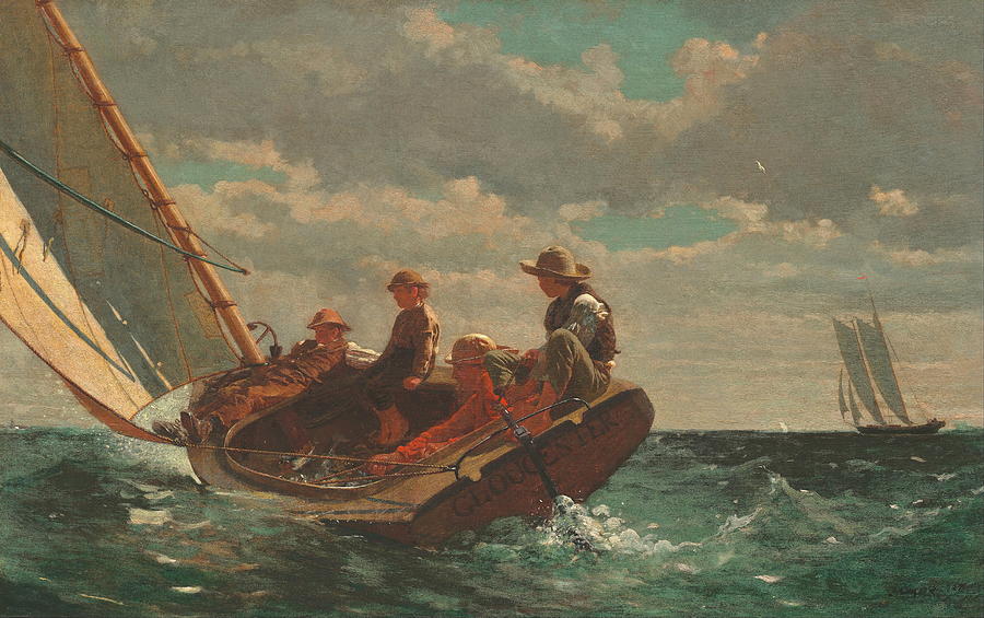 Winslow Homer Painting - Breezing Up A Fair Wind - 1876 by Eric Glaser