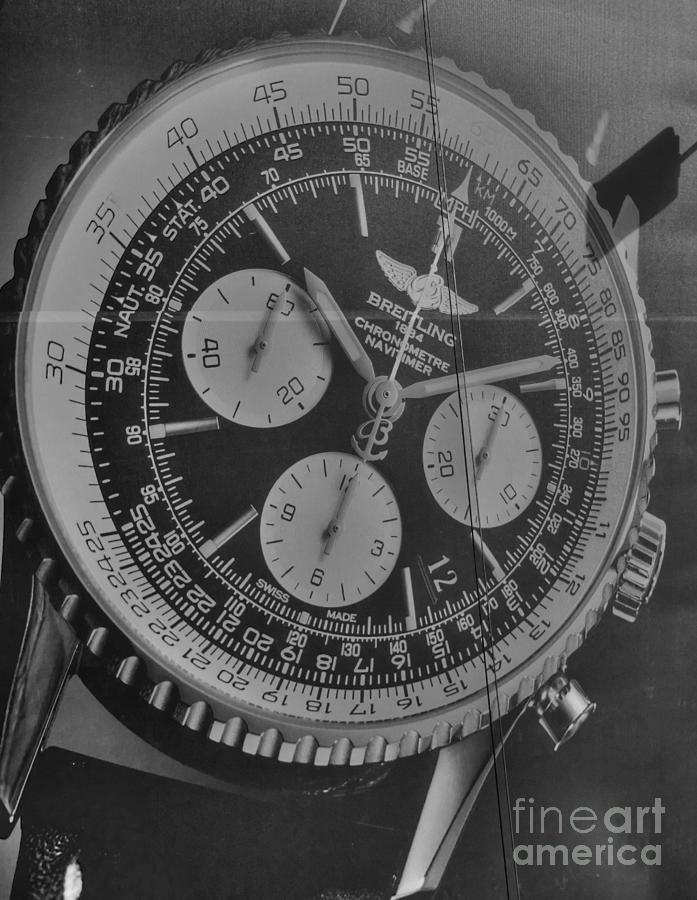 Black And White Photograph - Breitling Chronometer by David Bearden