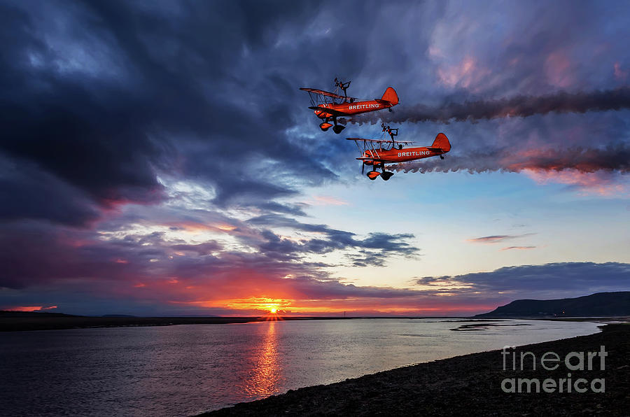 Breitling Wingwalkers Sunset Photograph by Adrian Evans