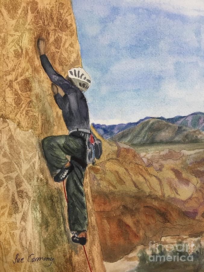 Brave Brenda Climbing  Painting by Sue Carmony