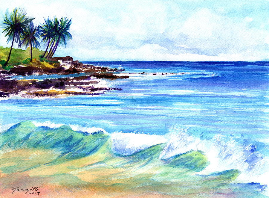 Brennecke's Beach Painting - Brenneckes Beach by Marionette Taboniar