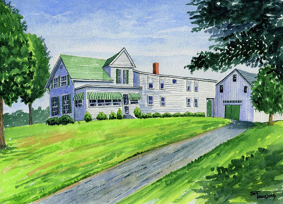 Brewer family farm, Augusta Maine Painting by Jeff Blazejovsky