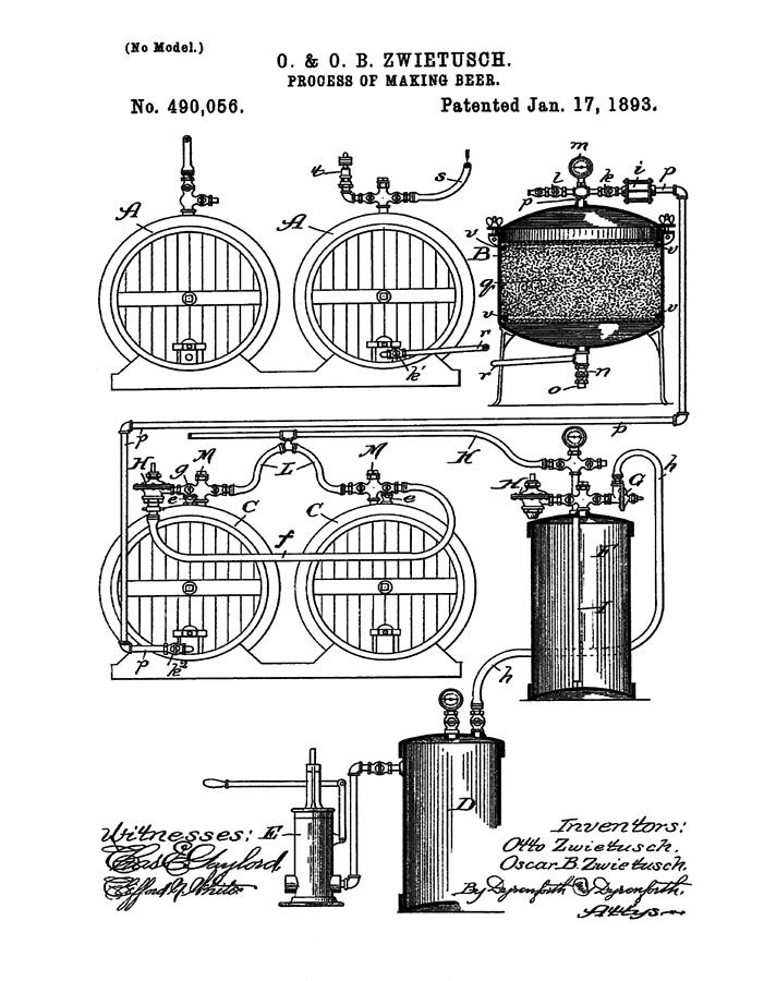 Brewing Process Patent 1893 Photograph by Bill Cannon - Pixels