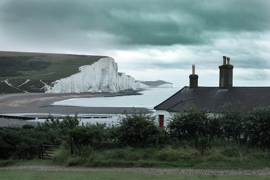 Cottage Photograph - brewing storm Seven Sisters - England by Joana Kruse