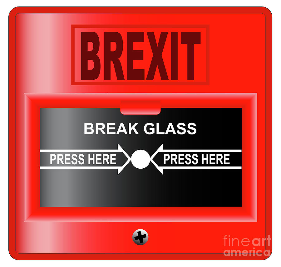 Device Digital Art - Brexit Break Glass Alarm by Bigalbaloo Stock